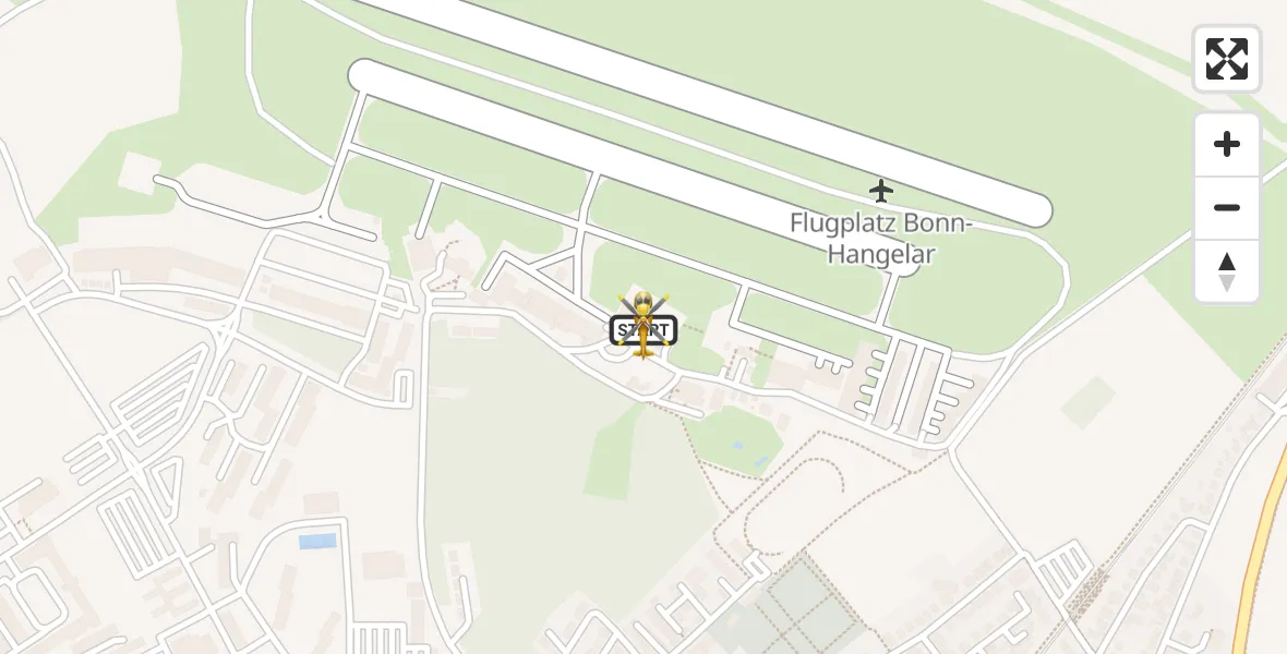 Vluchtroute Traumahelikopter Bonn-Hangelar Flugplatz - Bonn-Hangelar Flugplatz, 30 juli 2026, 12:50