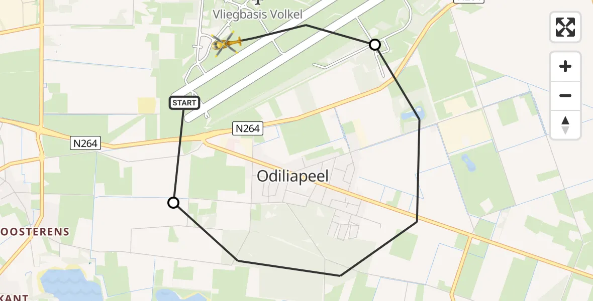 Vluchtroute Traumahelikopter Vliegbasis Volkel - Vliegbasis Volkel, 31 juli 2026, 11:48