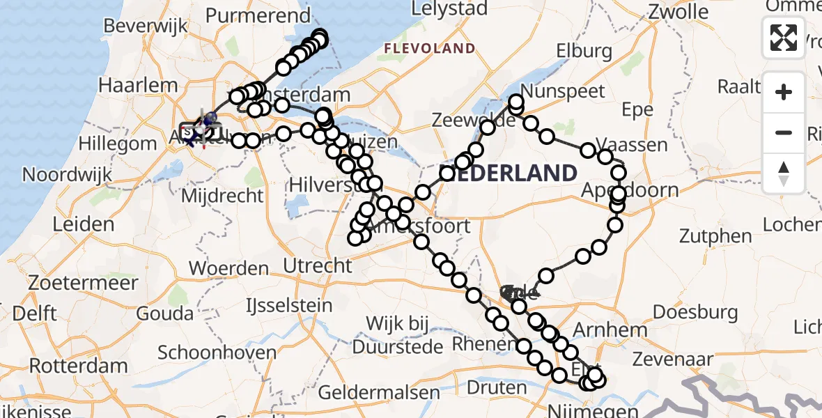 Vluchtroute Politiehelikopter Amsterdam Vliegveld Schiphol - Amsterdam Vliegveld Schiphol, 31 juli 2026, 13:28