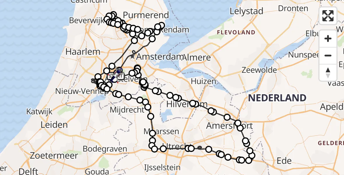 Vluchtroute Politiehelikopter Amsterdam Vliegveld Schiphol - Amsterdam Vliegveld Schiphol, 31 juli 2026, 14:03