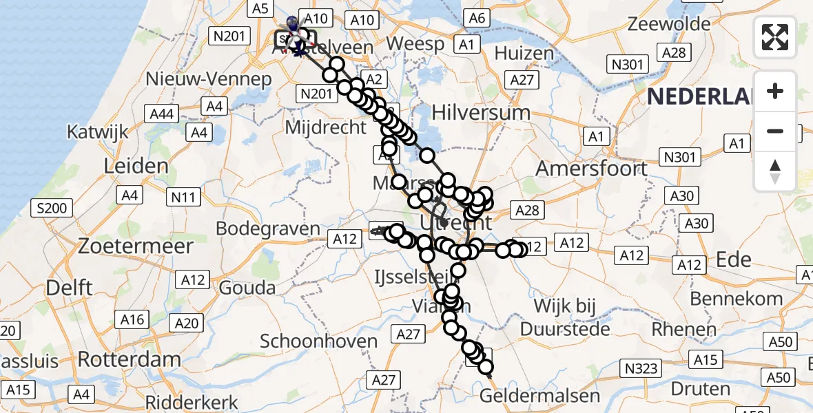 Vluchtroute Politiehelikopter Amsterdam Vliegveld Schiphol - Amsterdam Vliegveld Schiphol, 31 juli 2026, 18:03