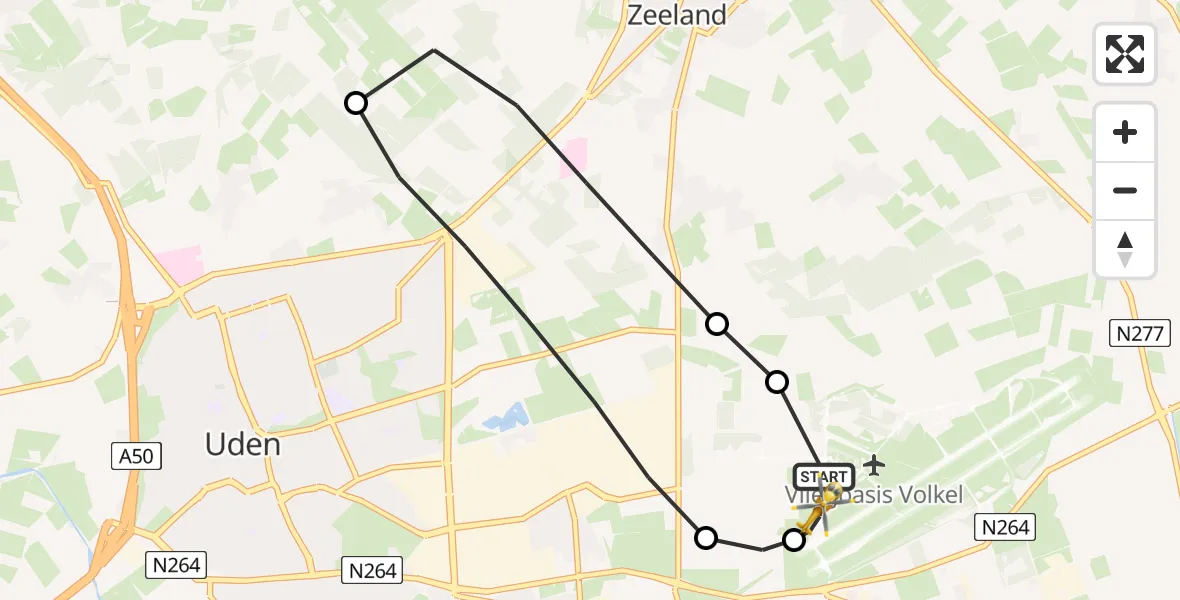 Vluchtroute Traumahelikopter Vliegbasis Volkel - Vliegbasis Volkel, 01 augustus 2026, 08:15