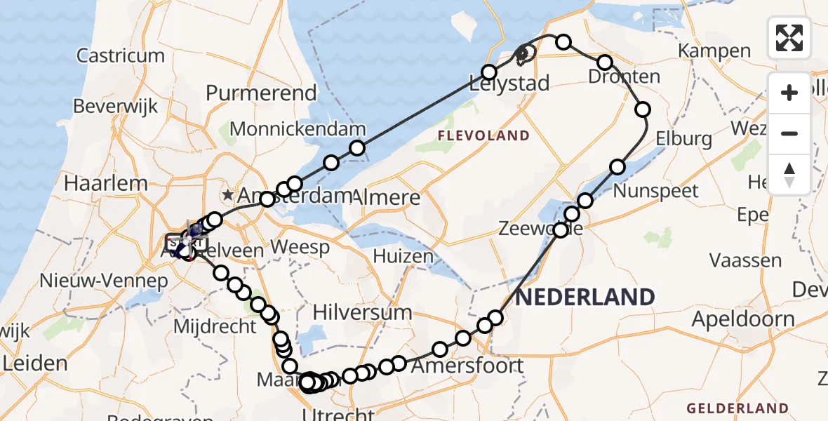 Vluchtroute Politiehelikopter Amsterdam Vliegveld Schiphol - Amsterdam Vliegveld Schiphol, 01 augustus 2026, 08:31