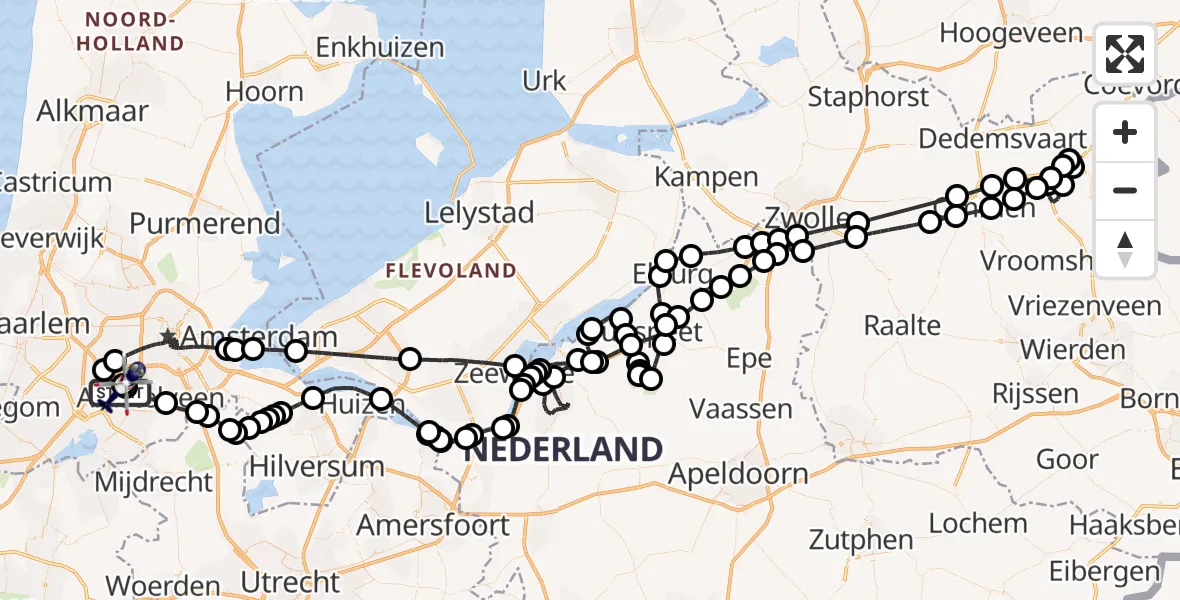 Vluchtroute Politiehelikopter Amsterdam Vliegveld Schiphol - Amsterdam Vliegveld Schiphol, 01 augustus 2026, 09:46