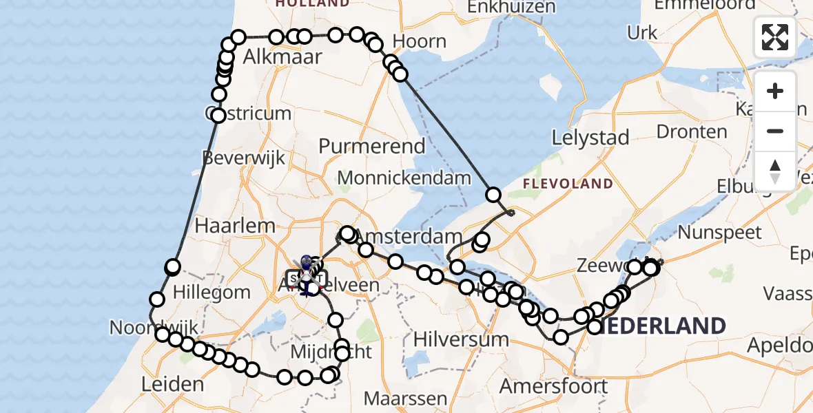 Vluchtroute Politiehelikopter Amsterdam Vliegveld Schiphol - Amsterdam Vliegveld Schiphol, 01 augustus 2026, 14:19