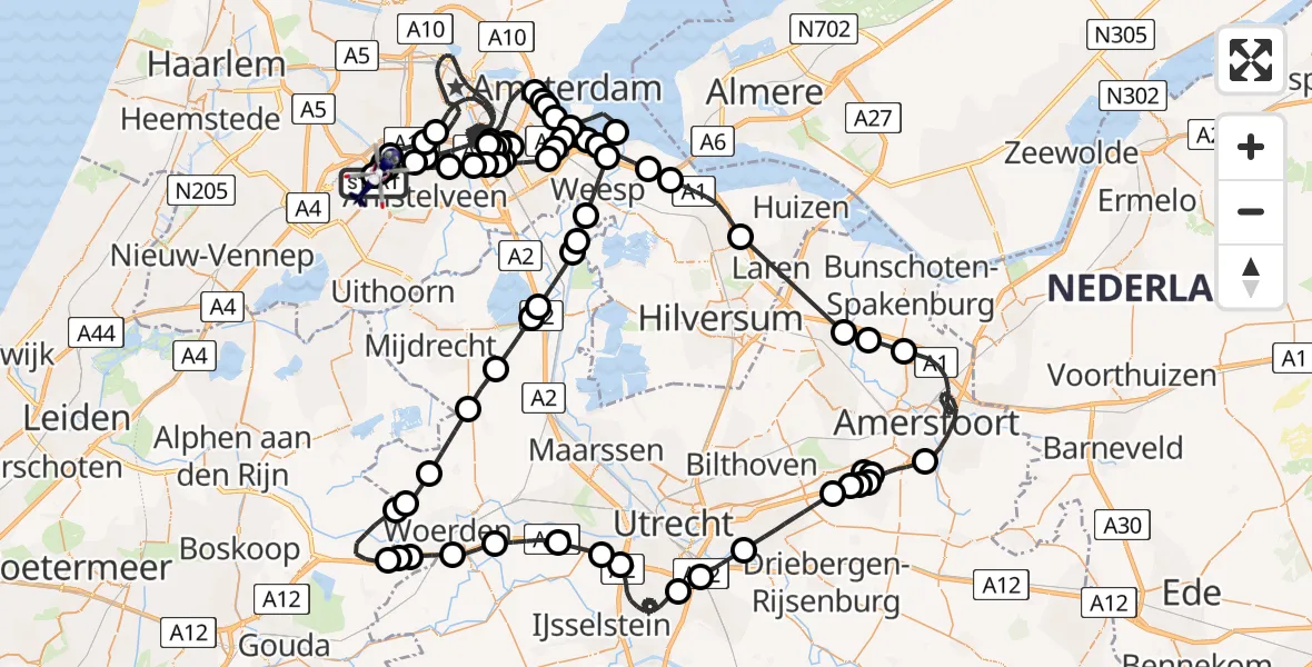 Vluchtroute Politiehelikopter Amsterdam Vliegveld Schiphol - Amsterdam Vliegveld Schiphol, 01 augustus 2026, 16:41