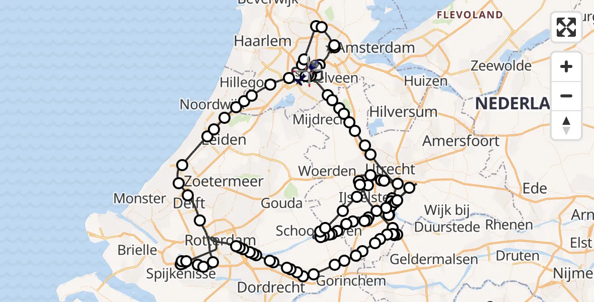 Vluchtroute Politiehelikopter Amsterdam Vliegveld Schiphol - Amsterdam Vliegveld Schiphol, 02 augustus 2026, 13:42
