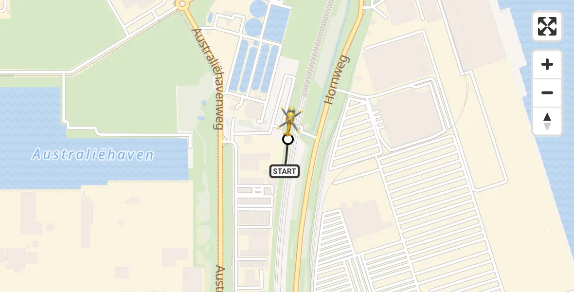 Vluchtroute Traumahelikopter Amsterdam - Amsterdam Heliport, 02 augustus 2026, 16:02