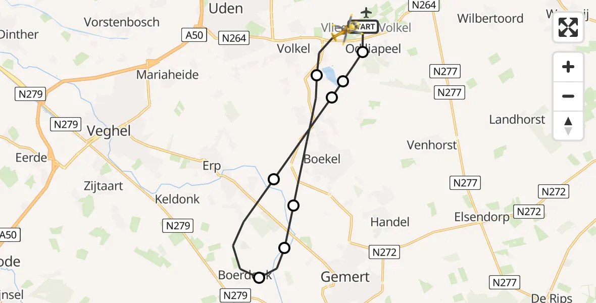 Vluchtroute Traumahelikopter Vliegbasis Volkel - Volkel, 02 augustus 2026, 16:49