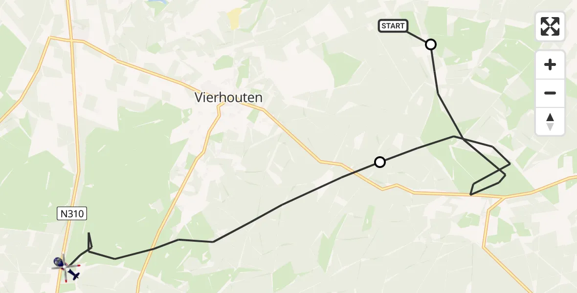 Vluchtroute Politiehelikopter Vierhouten - Vierhouten, 02 augustus 2026, 18:05