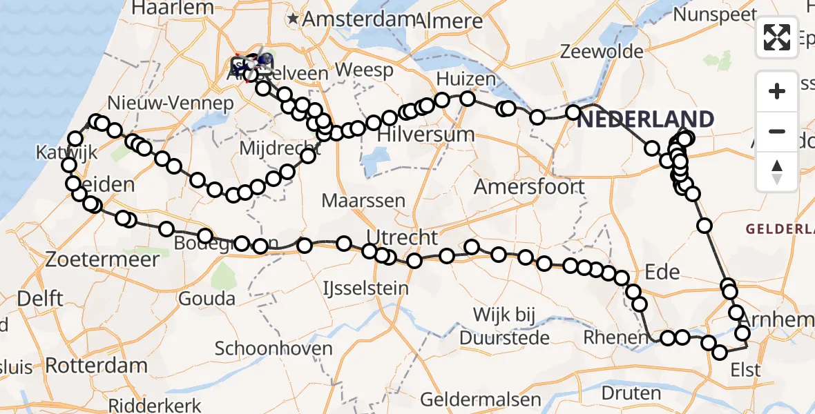 Vluchtroute Politiehelikopter Amsterdam Vliegveld Schiphol - Amsterdam Vliegveld Schiphol, 03 augustus 2026, 09:35