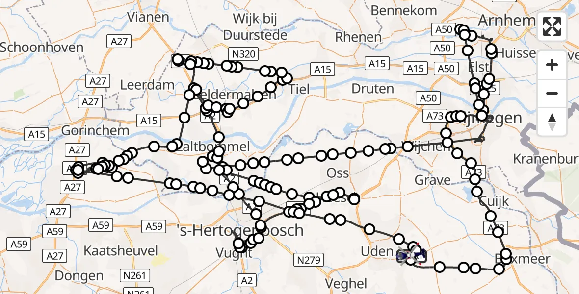 Vluchtroute Politiehelikopter Vliegbasis Volkel - Vliegbasis Volkel, 04 augustus 2026, 06:56