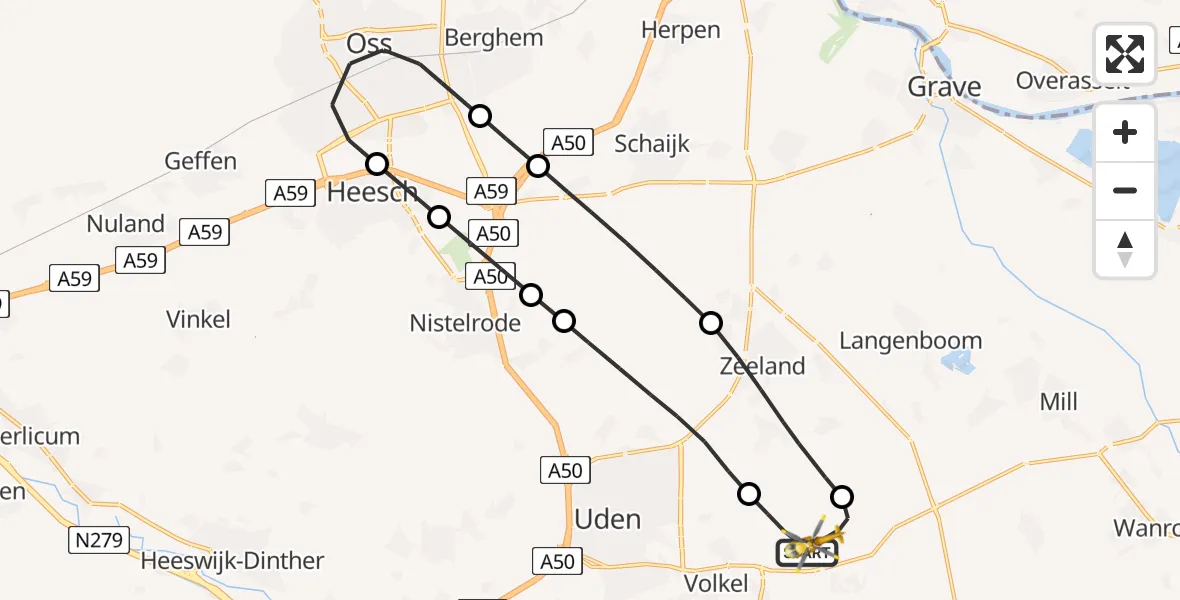 Vluchtroute Traumahelikopter Vliegbasis Volkel - Vliegbasis Volkel, 04 augustus 2026, 08:35