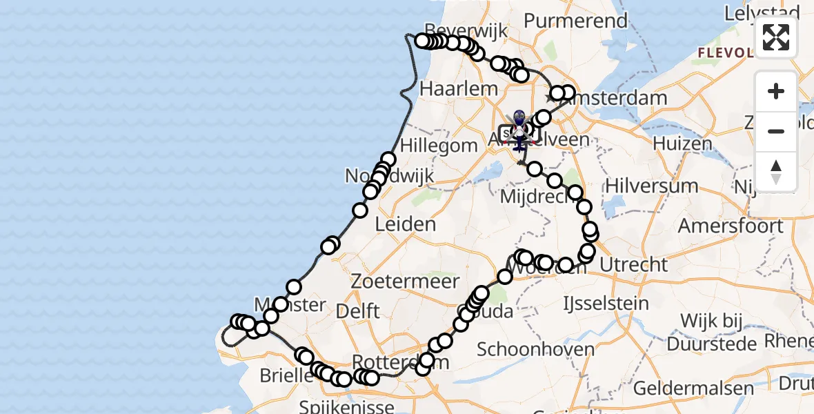 Vluchtroute Politiehelikopter Amsterdam Vliegveld Schiphol - Amsterdam Vliegveld Schiphol, 04 augustus 2026, 09:51