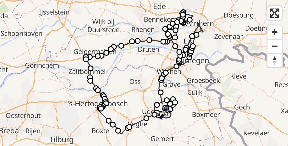 Vluchtroute Politiehelikopter Vliegbasis Volkel - Vliegbasis Volkel, 04 augustus 2026, 10:27