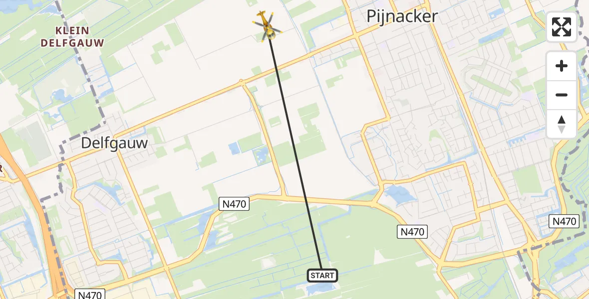 Vluchtroute Traumahelikopter Pijnacker - Pijnacker, 04 augustus 2026, 15:41