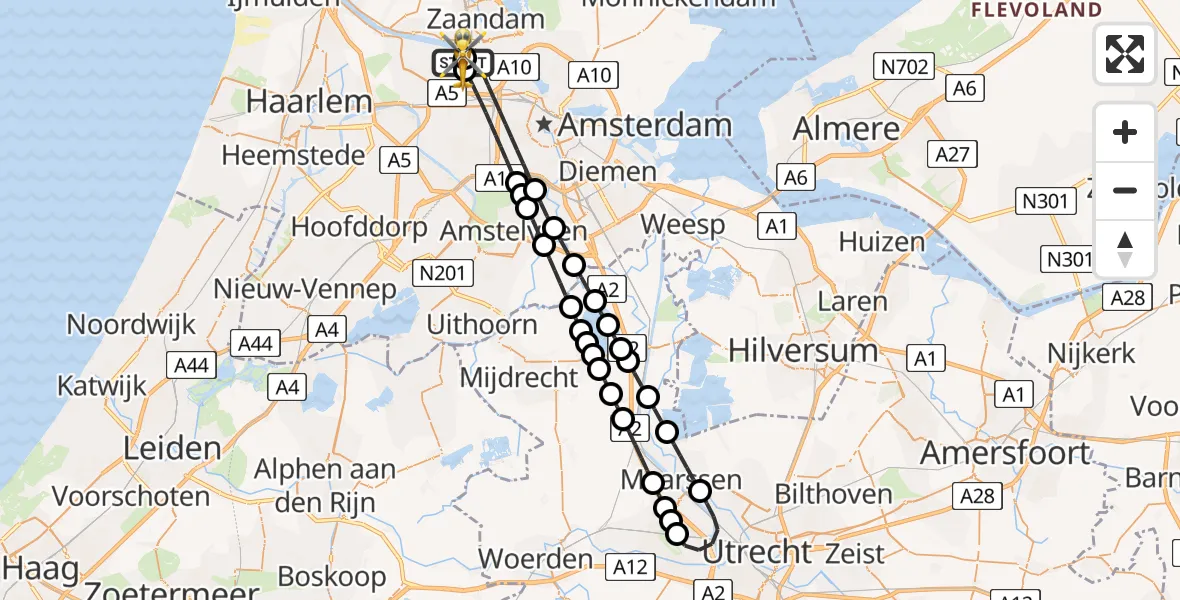 Vluchtroute Traumahelikopter Amsterdam Heliport - Amsterdam Heliport, 04 augustus 2026, 19:34