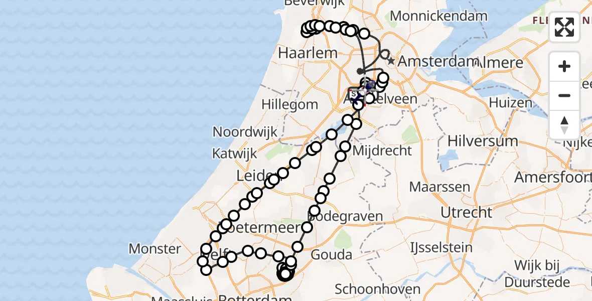 Vluchtroute Politiehelikopter Amsterdam Vliegveld Schiphol - Amsterdam Vliegveld Schiphol, 04 augustus 2026, 21:04