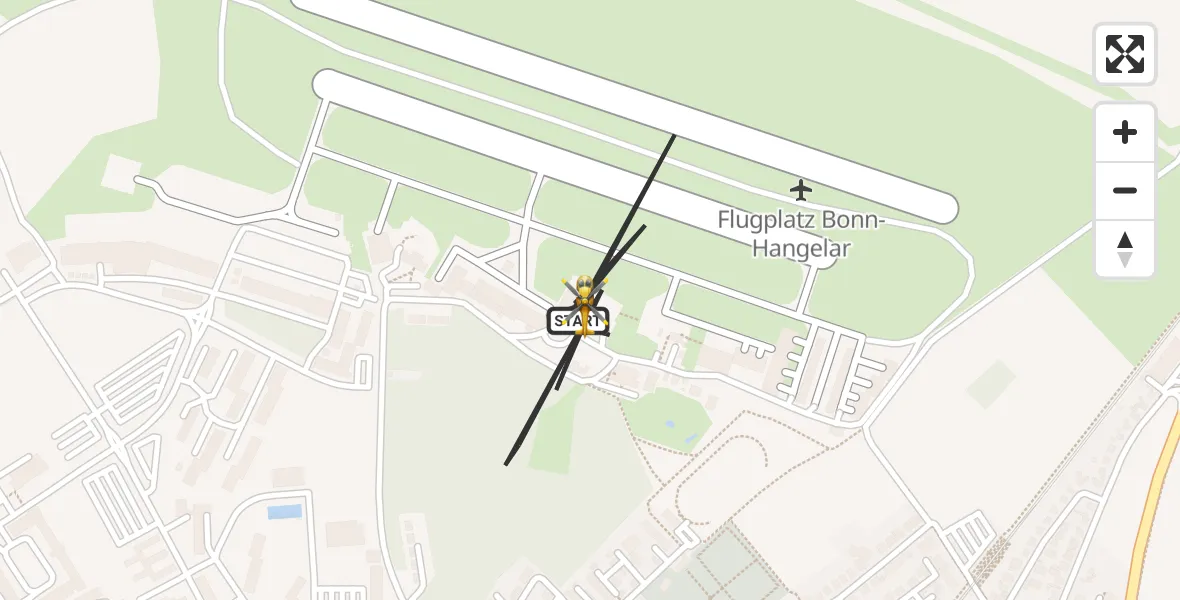 Vluchtroute Traumahelikopter Bonn-Hangelar Flugplatz - Bonn-Hangelar Flugplatz, 05 augustus 2026, 05:26