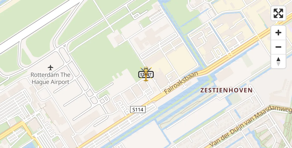 Vluchtroute Traumahelikopter Rotterdam The Hague Airport - Rotterdam The Hague Airport, 05 augustus 2026, 05:36