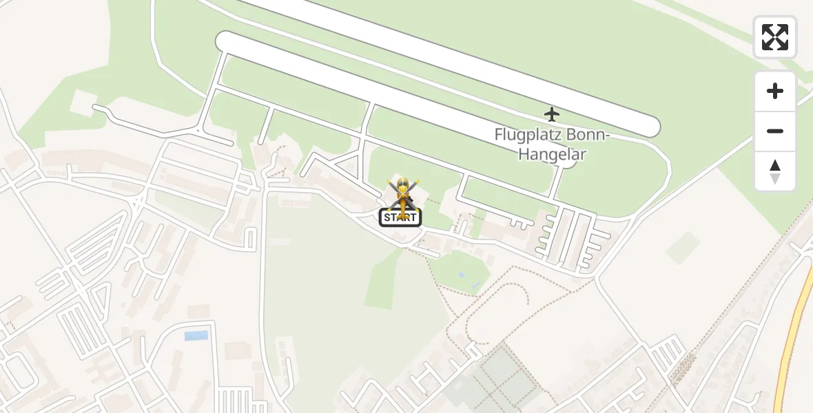 Vluchtroute Traumahelikopter Bonn-Hangelar Flugplatz - Bonn-Hangelar Flugplatz, 05 augustus 2026, 09:10