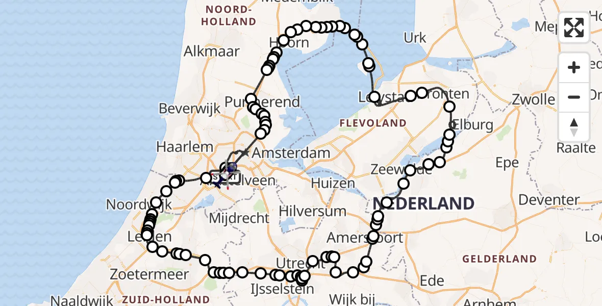 Vluchtroute Politiehelikopter Amsterdam Vliegveld Schiphol - Amsterdam Vliegveld Schiphol, 05 augustus 2026, 10:52