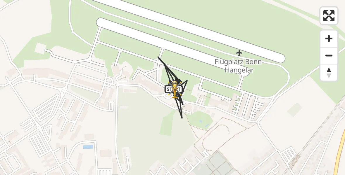 Vluchtroute Traumahelikopter Bonn-Hangelar Flugplatz - Bonn-Hangelar Flugplatz, 05 augustus 2026, 12:00