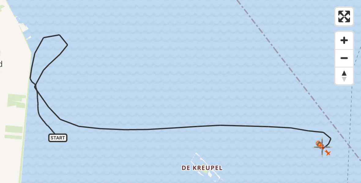 Vluchtroute Kustwachthelikopter IJsselmeer - IJsselmeer, 05 augustus 2026, 13:31