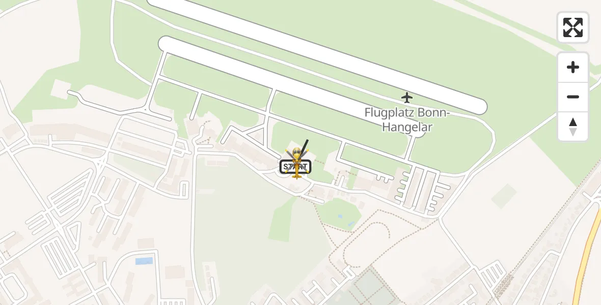 Vluchtroute Traumahelikopter Bonn-Hangelar Flugplatz - Bonn-Hangelar Flugplatz, 05 augustus 2026, 13:31