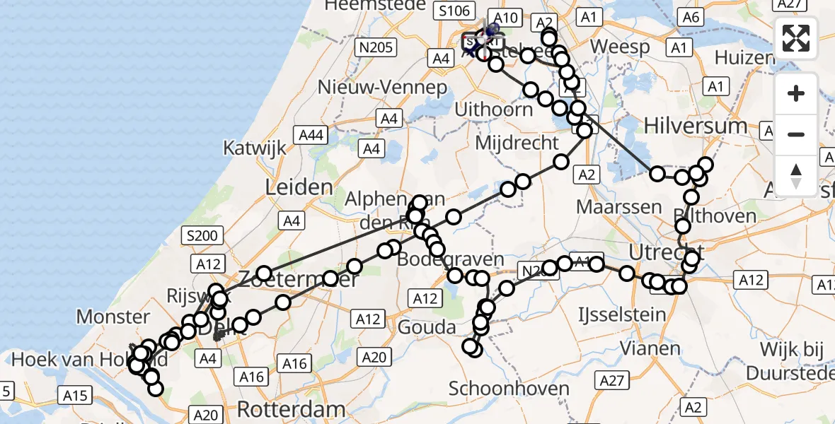 Vluchtroute Politiehelikopter Amsterdam Vliegveld Schiphol - Amsterdam Vliegveld Schiphol, 05 augustus 2026, 15:22