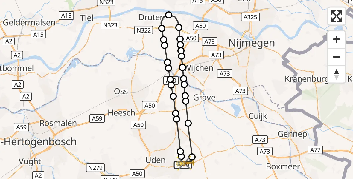 Vluchtroute Traumahelikopter Vliegbasis Volkel - Vliegbasis Volkel, 05 augustus 2026, 18:31