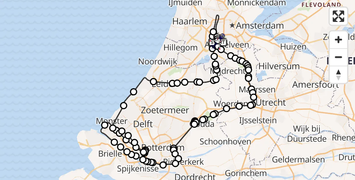 Vluchtroute Politiehelikopter Amsterdam Vliegveld Schiphol - Amsterdam Vliegveld Schiphol, 06 augustus 2026, 13:39