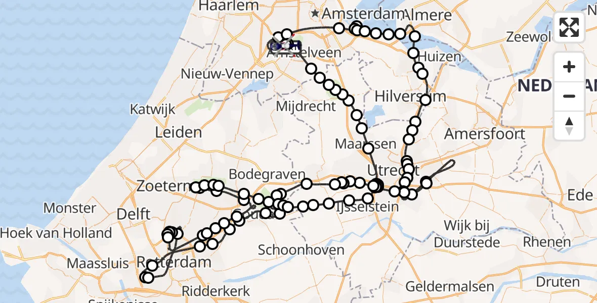Vluchtroute Politiehelikopter Amsterdam Vliegveld Schiphol - Amsterdam Vliegveld Schiphol, 06 augustus 2026, 18:14