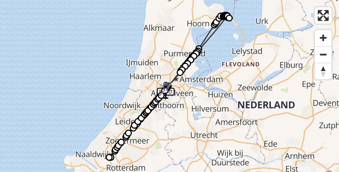 Vluchtroute Politiehelikopter Amsterdam Vliegveld Schiphol - Amsterdam Vliegveld Schiphol, 06 augustus 2026, 21:24