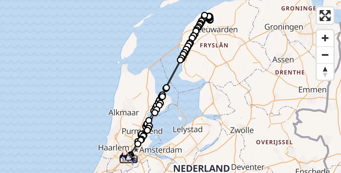 Vluchtroute Politiehelikopter Amsterdam Vliegveld Schiphol - Amsterdam Vliegveld Schiphol, 07 augustus 2026, 04:19