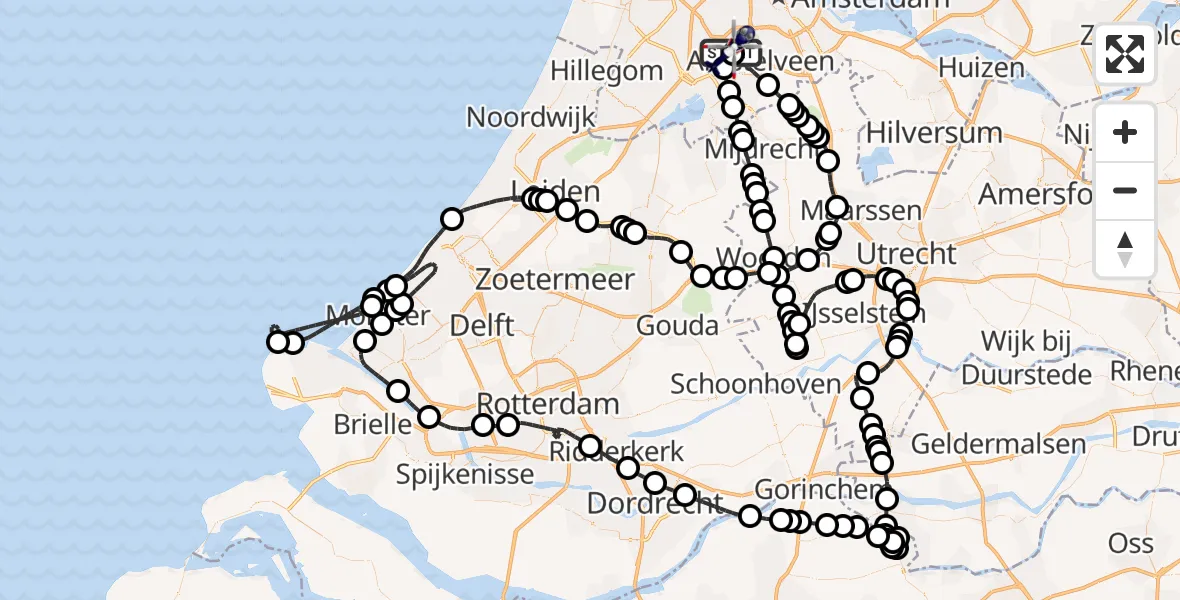 Vluchtroute Politiehelikopter Amsterdam Vliegveld Schiphol - Amsterdam Vliegveld Schiphol, 07 augustus 2026, 09:53