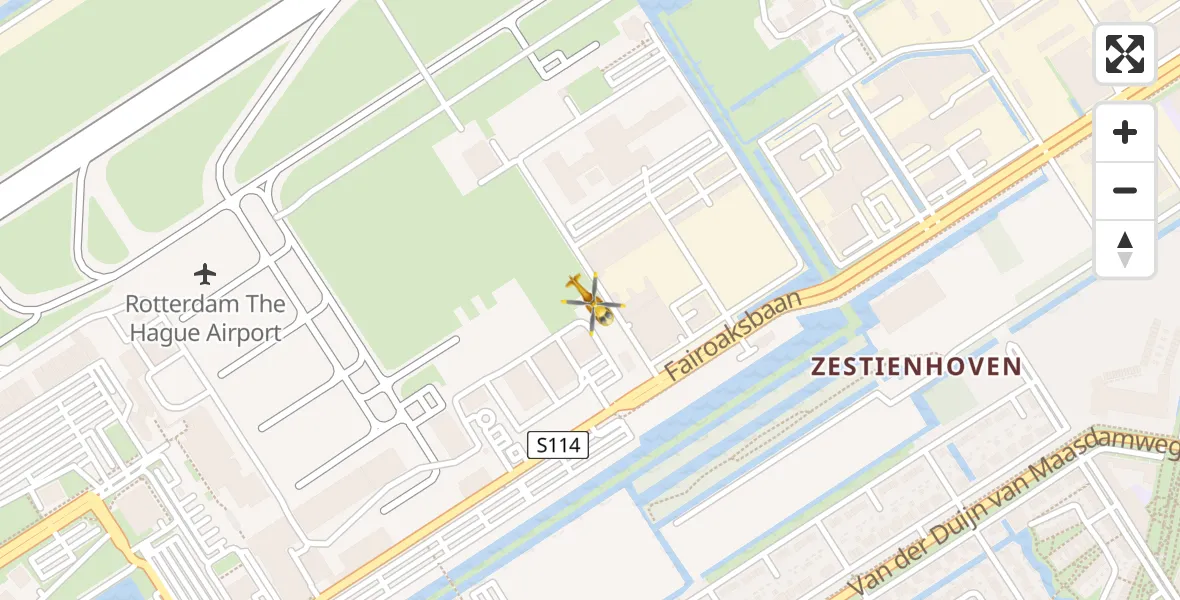 Vluchtroute Traumahelikopter Rotterdam The Hague Airport - Rotterdam The Hague Airport, 07 augustus 2026, 12:41