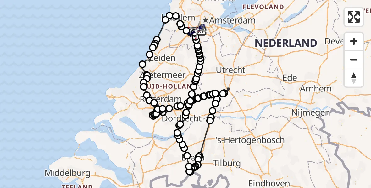 Vluchtroute Politiehelikopter Amsterdam Vliegveld Schiphol - Amsterdam Vliegveld Schiphol, 08 augustus 2026, 14:06