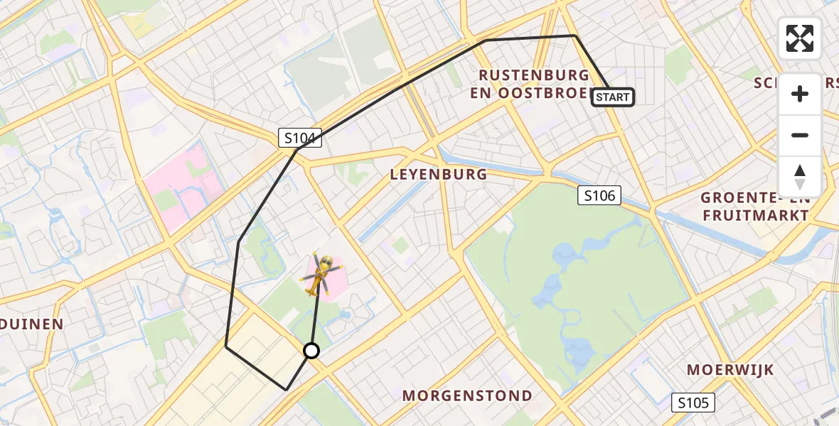 Vluchtroute Traumahelikopter 's-Gravenhage - HagaZiekenhuis Den Haag Heliport, 08 augustus 2026, 14:11