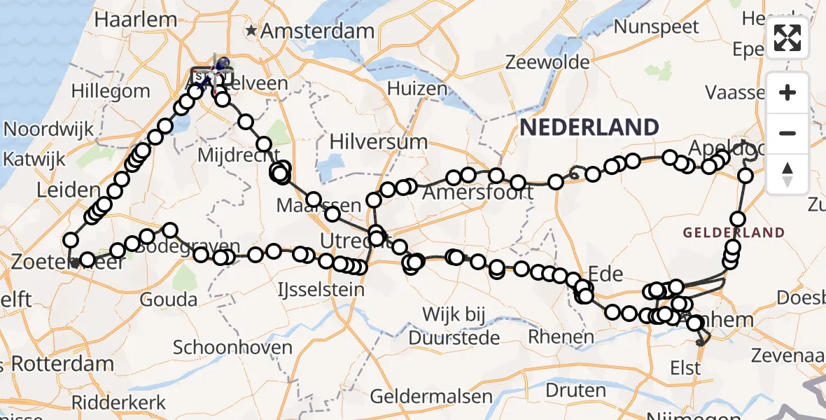 Vluchtroute Politiehelikopter Amsterdam Vliegveld Schiphol - Amsterdam Vliegveld Schiphol, 08 augustus 2026, 18:07