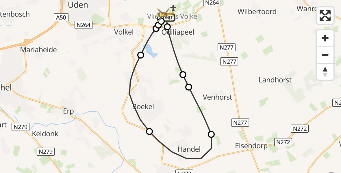 Vluchtroute Traumahelikopter Vliegbasis Volkel - Vliegbasis Volkel, 08 augustus 2026, 23:28