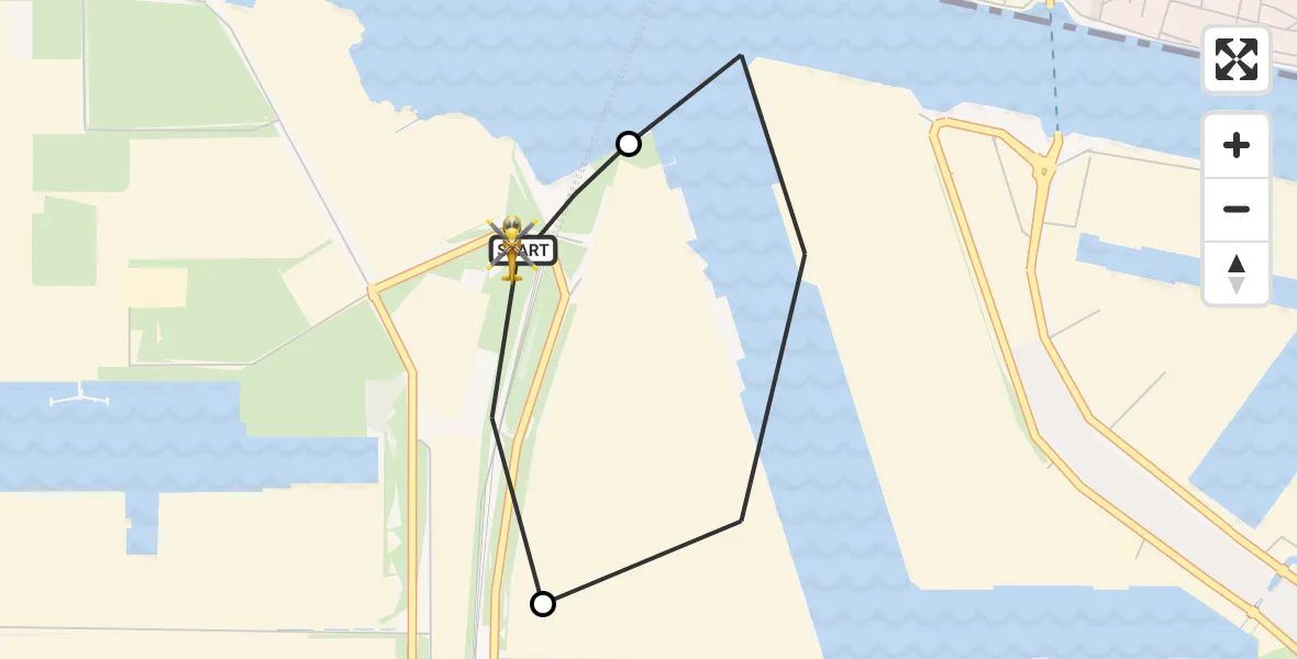 Vluchtroute Traumahelikopter Amsterdam Heliport - Amsterdam Heliport, 09 augustus 2026, 08:43