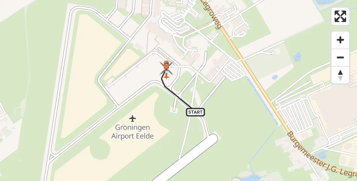 Vluchtroute Kustwachthelikopter Groningen Airport Eelde - Groningen Airport Eelde, 09 augustus 2026, 13:53