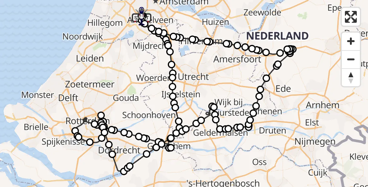 Vluchtroute Politiehelikopter Amsterdam Vliegveld Schiphol - Amsterdam Vliegveld Schiphol, 09 augustus 2026, 17:54