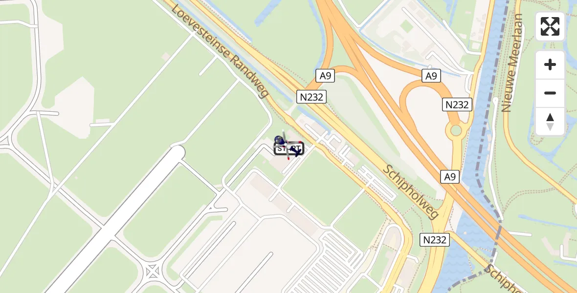 Vluchtroute Politiehelikopter Amsterdam Vliegveld Schiphol - Amsterdam Vliegveld Schiphol, 10 augustus 2026, 09:17