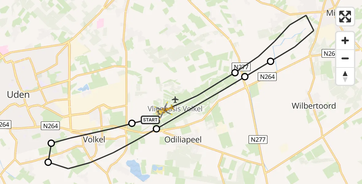 Vluchtroute Traumahelikopter Vliegbasis Volkel - Vliegbasis Volkel, 10 augustus 2026, 14:27
