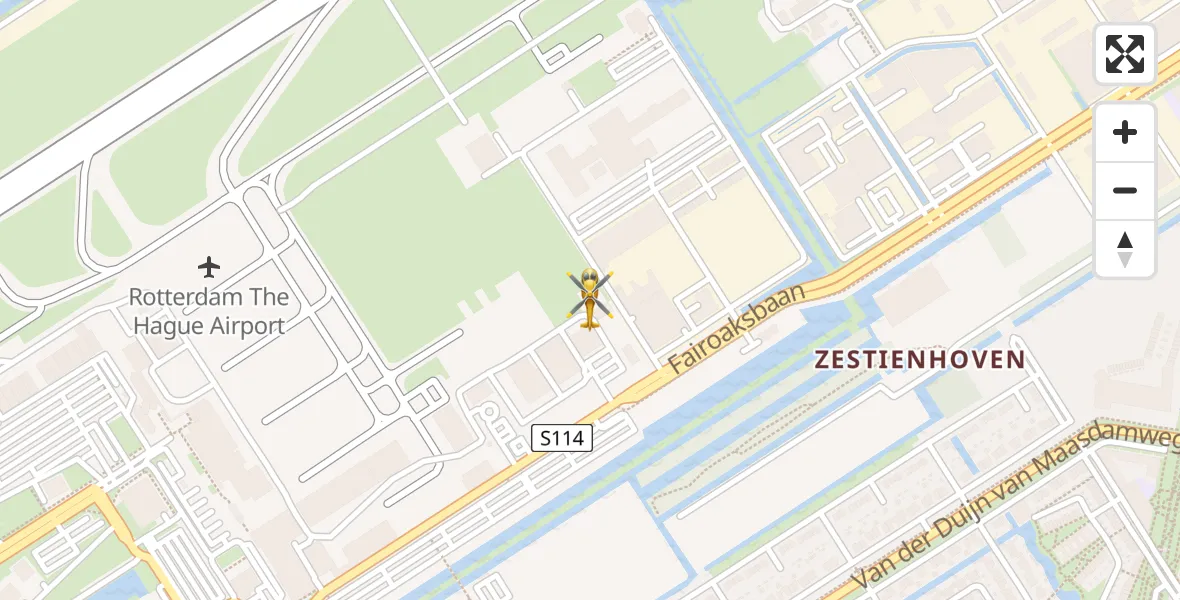 Vluchtroute Traumahelikopter Rotterdam The Hague Airport - Rotterdam The Hague Airport, 11 augustus 2026, 10:12