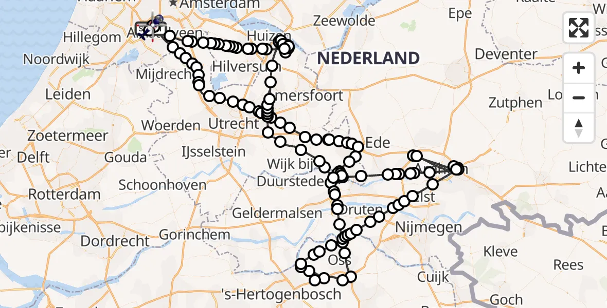 Vluchtroute Politiehelikopter Amsterdam Vliegveld Schiphol - Amsterdam Vliegveld Schiphol, 11 augustus 2026, 13:37