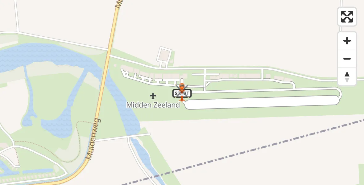Vluchtroute Kustwachthelikopter Vliegveld Midden-Zeeland - Vliegveld Midden-Zeeland, 11 augustus 2026, 14:22