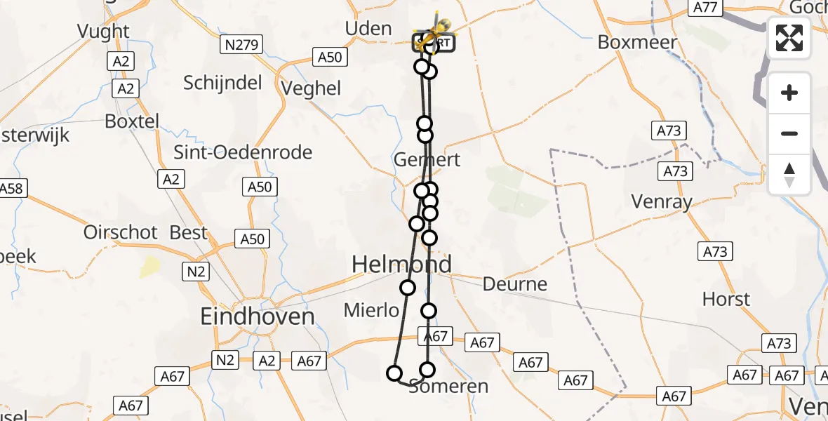 Vluchtroute Traumahelikopter Vliegbasis Volkel - Vliegbasis Volkel, 11 augustus 2026, 14:30